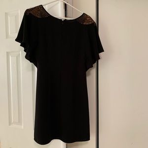 Black muse dress with embroidered shoulders.Oasis